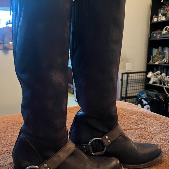Freebird Dark Brown Leather Tall Boots - Picture 2 of 7